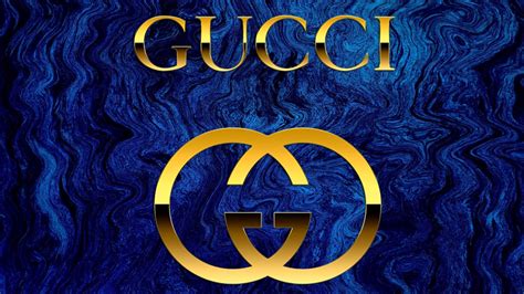 blue gucci wallpaper|Gucci logo black background.